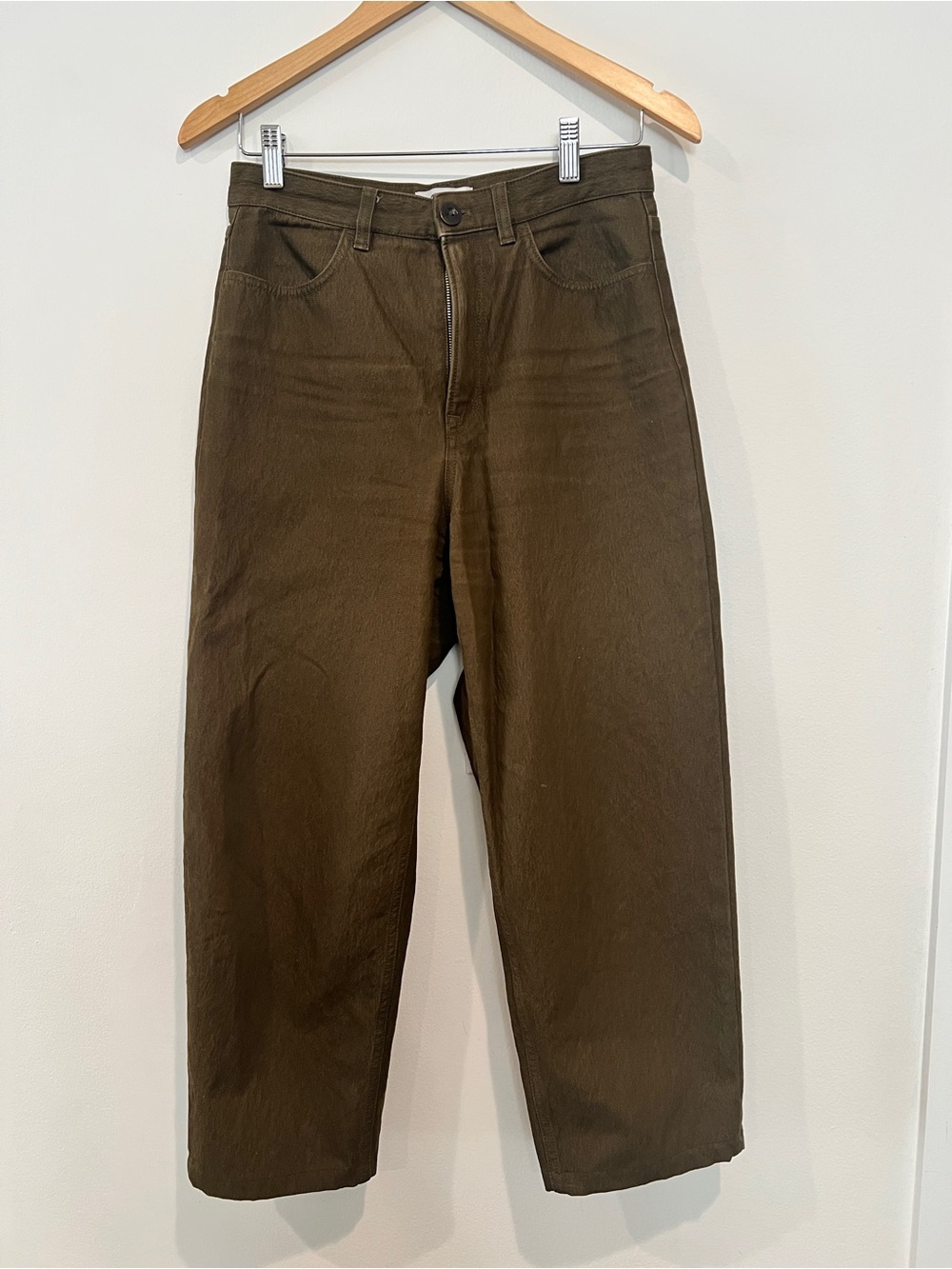 COS Olive Green Cropped Tapered Leg Pants